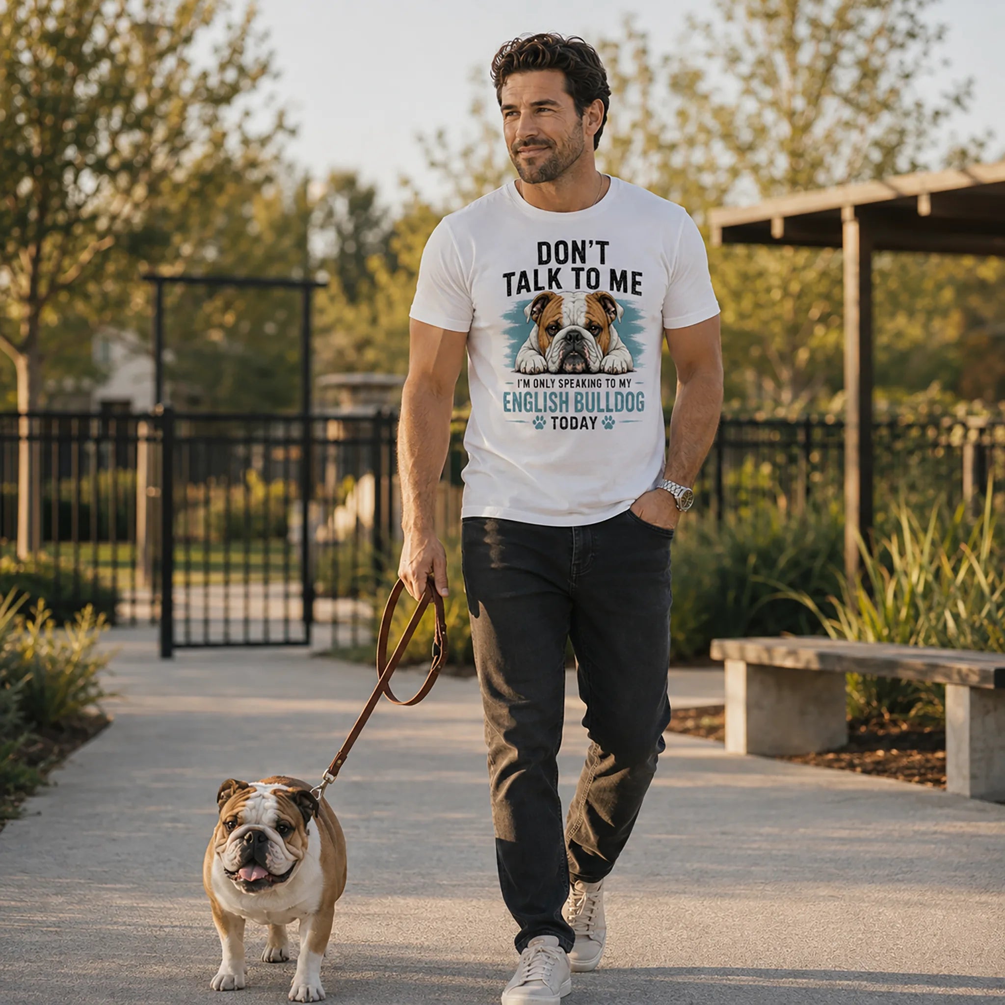 Don't Talk To Me - English Bulldog Graphic Tee - Image 2