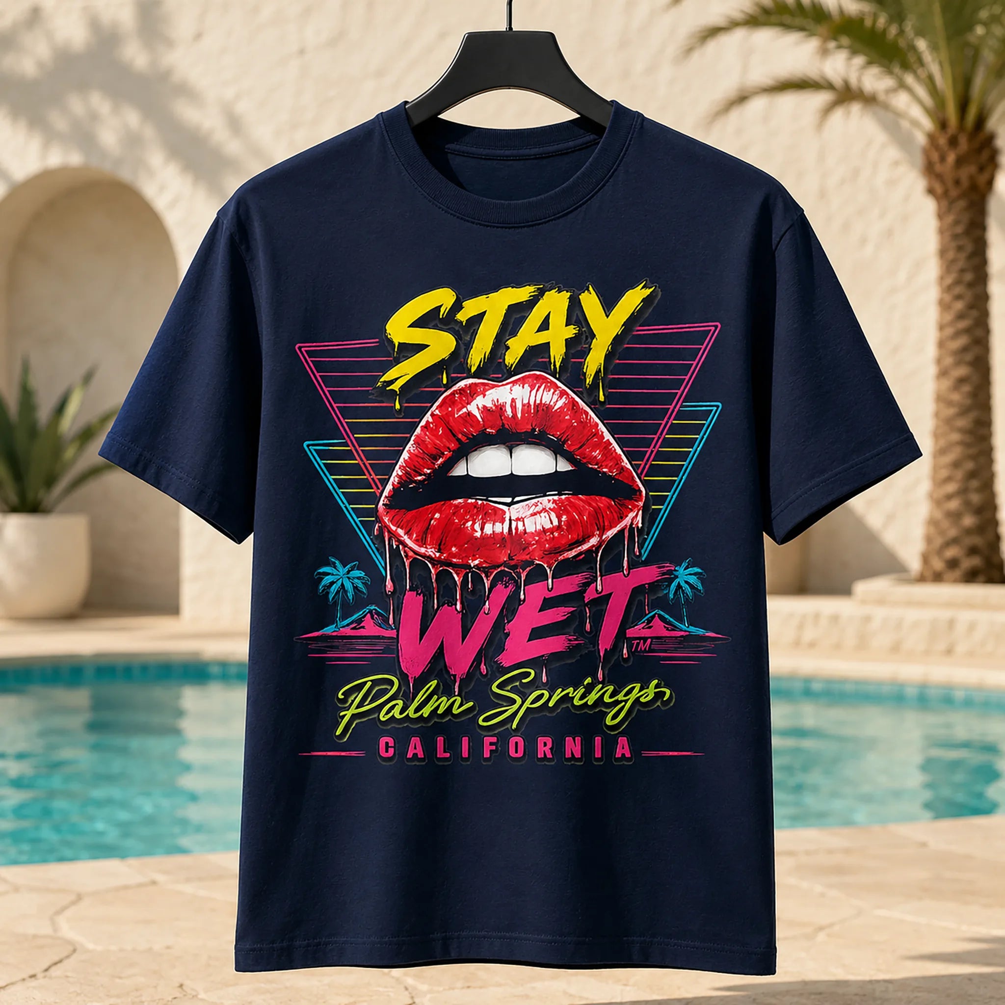 Stay Wet™ Hot Lips & Triangles – Graphic Tee - Image 4