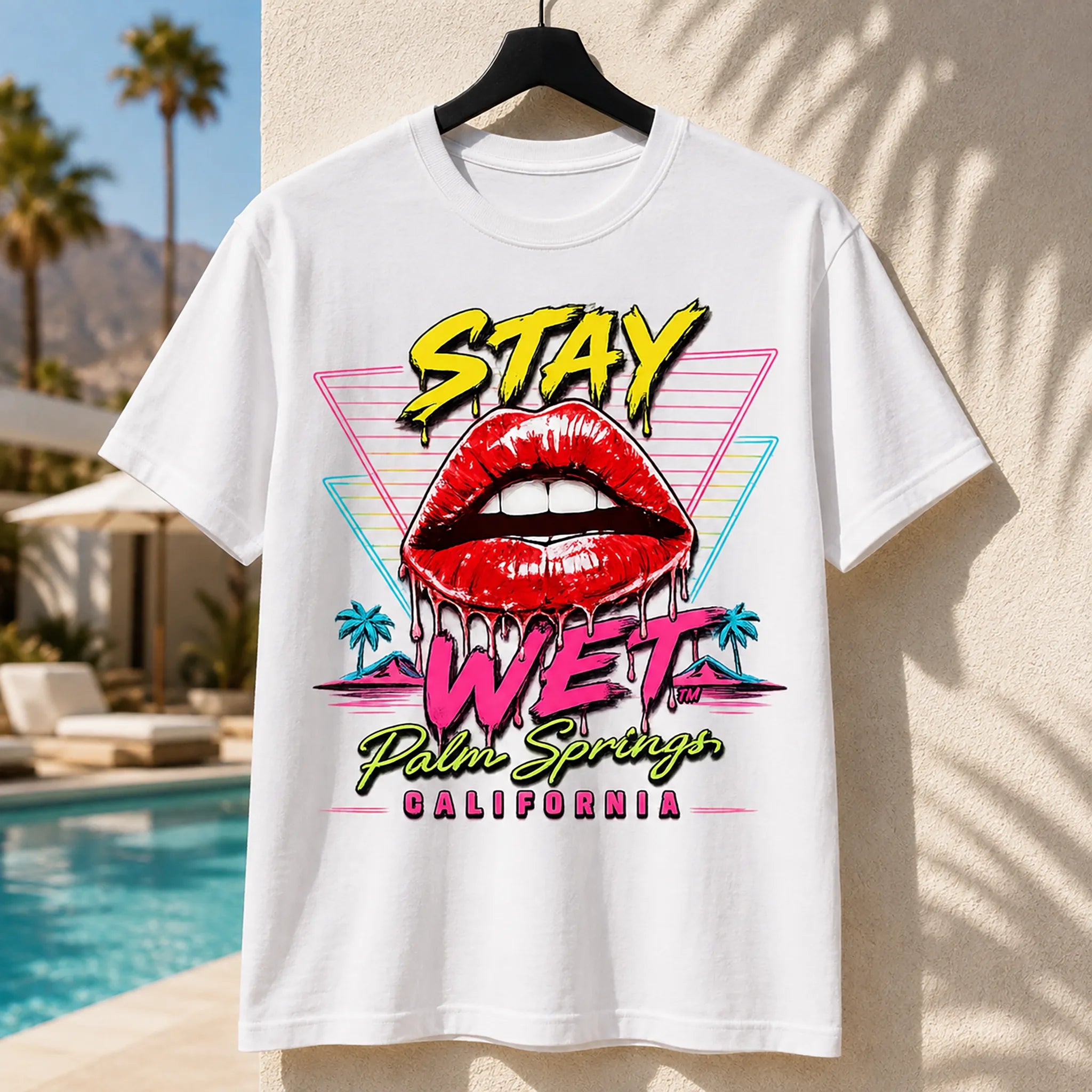 Stay Wet™ Hot Lips & Triangles – Graphic Tee - Image 2