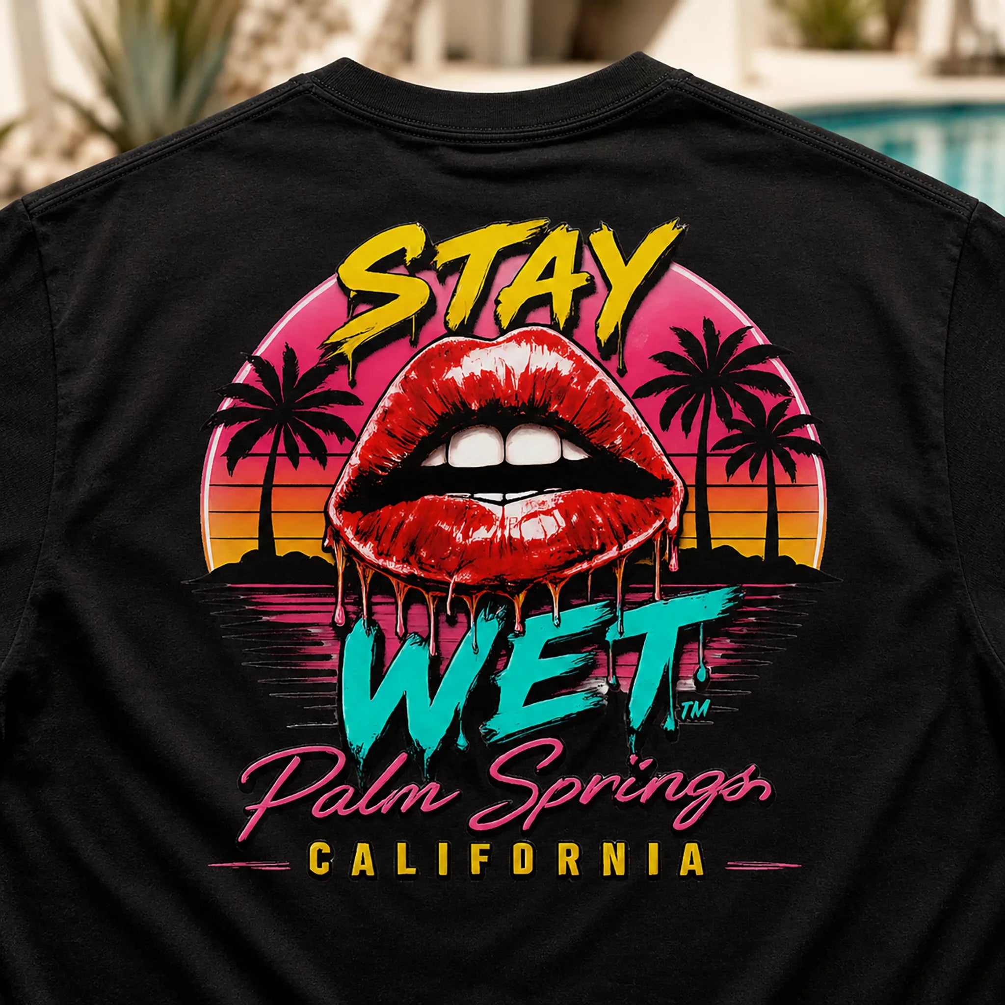 Stay Wet™ Hot Lips at Sunset – Front & Back Tee - Image 12