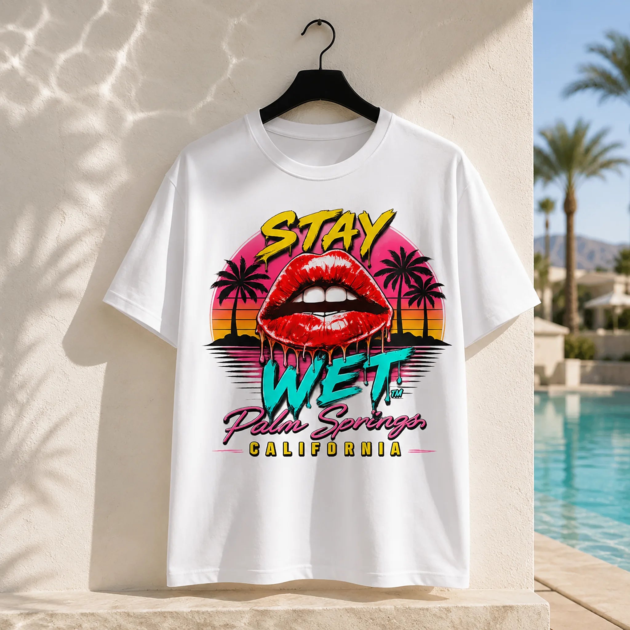 Stay Wet™ Hot Lips at Sunset – Graphic Tee - Image 2