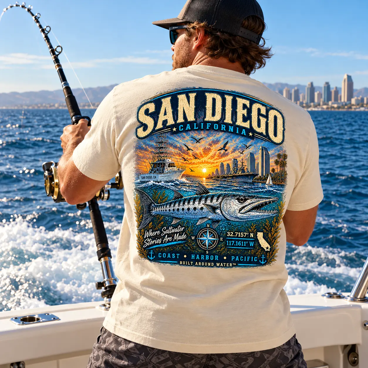 Stay Wet Saltwater Collection sportfishing and coastal lifestyle scene